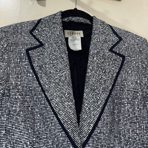 Vintage Louis Féraud Wool Blend Blazer- Tweed Luxury Designer Blazer- Size US 10 - Picture 8 of 15